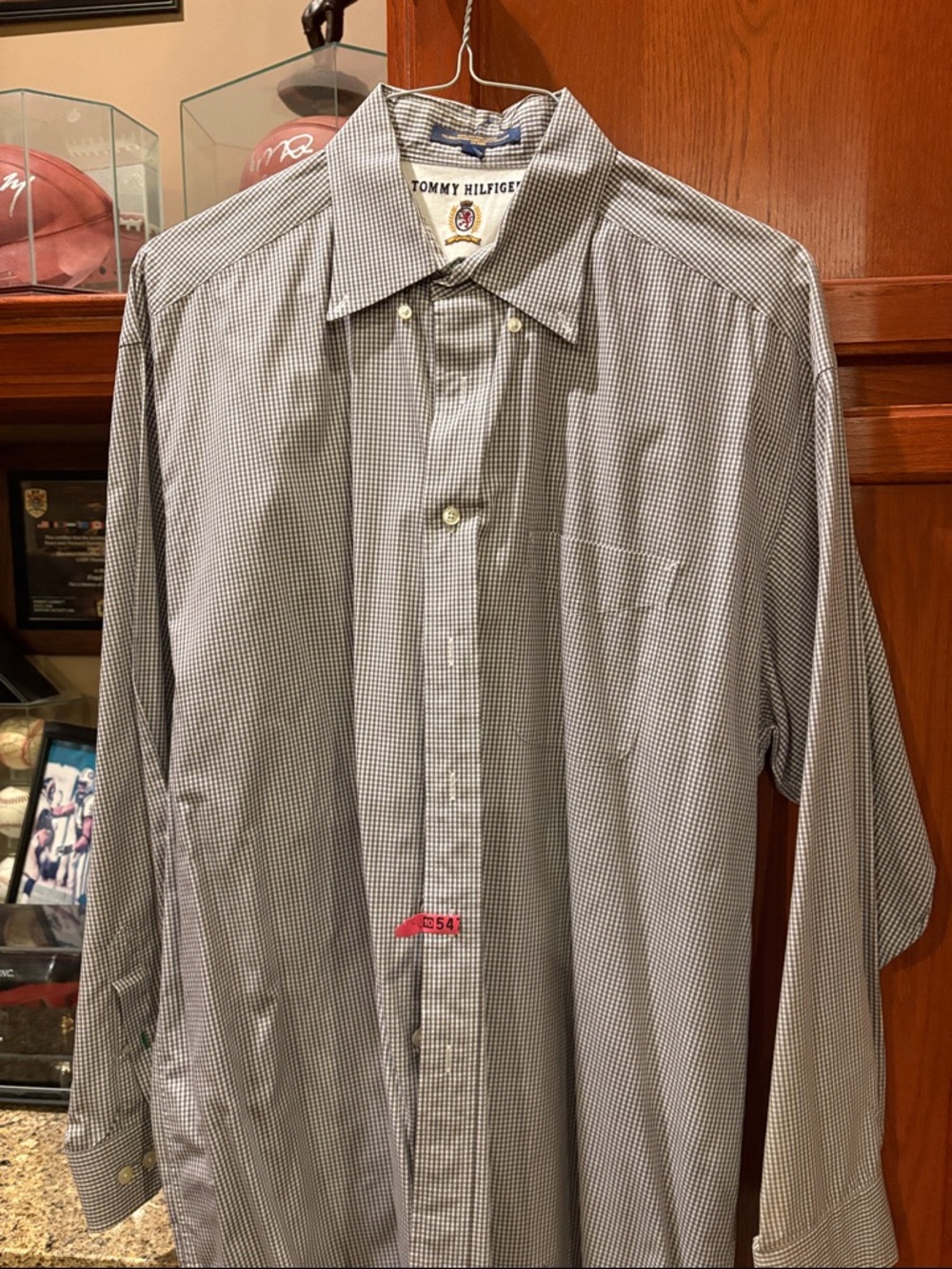 Tommy Hilfiger Men’s Black and White Micro-Check Dress Shirt